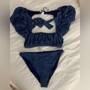 WeWoreWhat Denim Bathing Suit